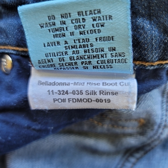 FIDELITY Denim Bella Donna Mid-Rise Boot Cut W26XL34 Silk Rinse 11-324-035 - Picture 8 of 8